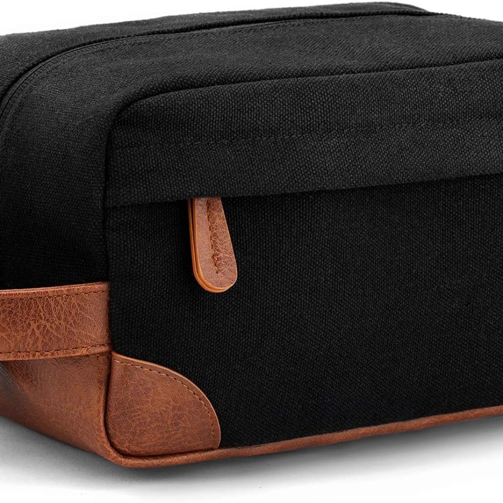 Travel Toiletry Bag - Hanging Toiletry Bag For Men Water Resistant Canvas Shavin